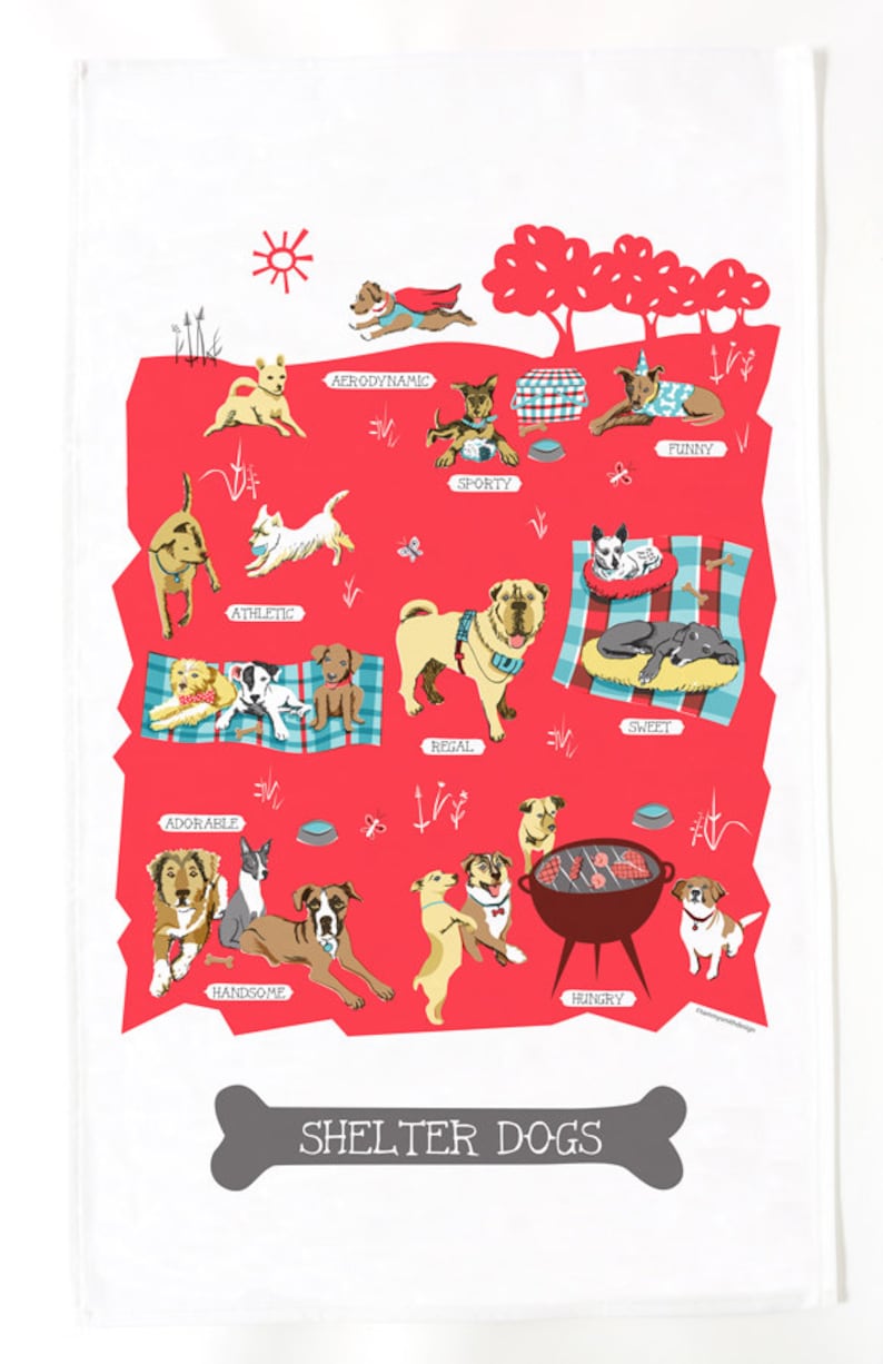 TammySmithDesign Shelter Dog Tea Towel - Thumbnail 4