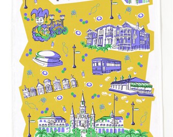 New Orleans Tea Towel-Unique Gift City Towel