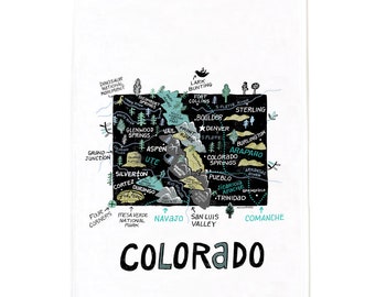 State of Colorado Tea Towel-Unique Gift State Towel