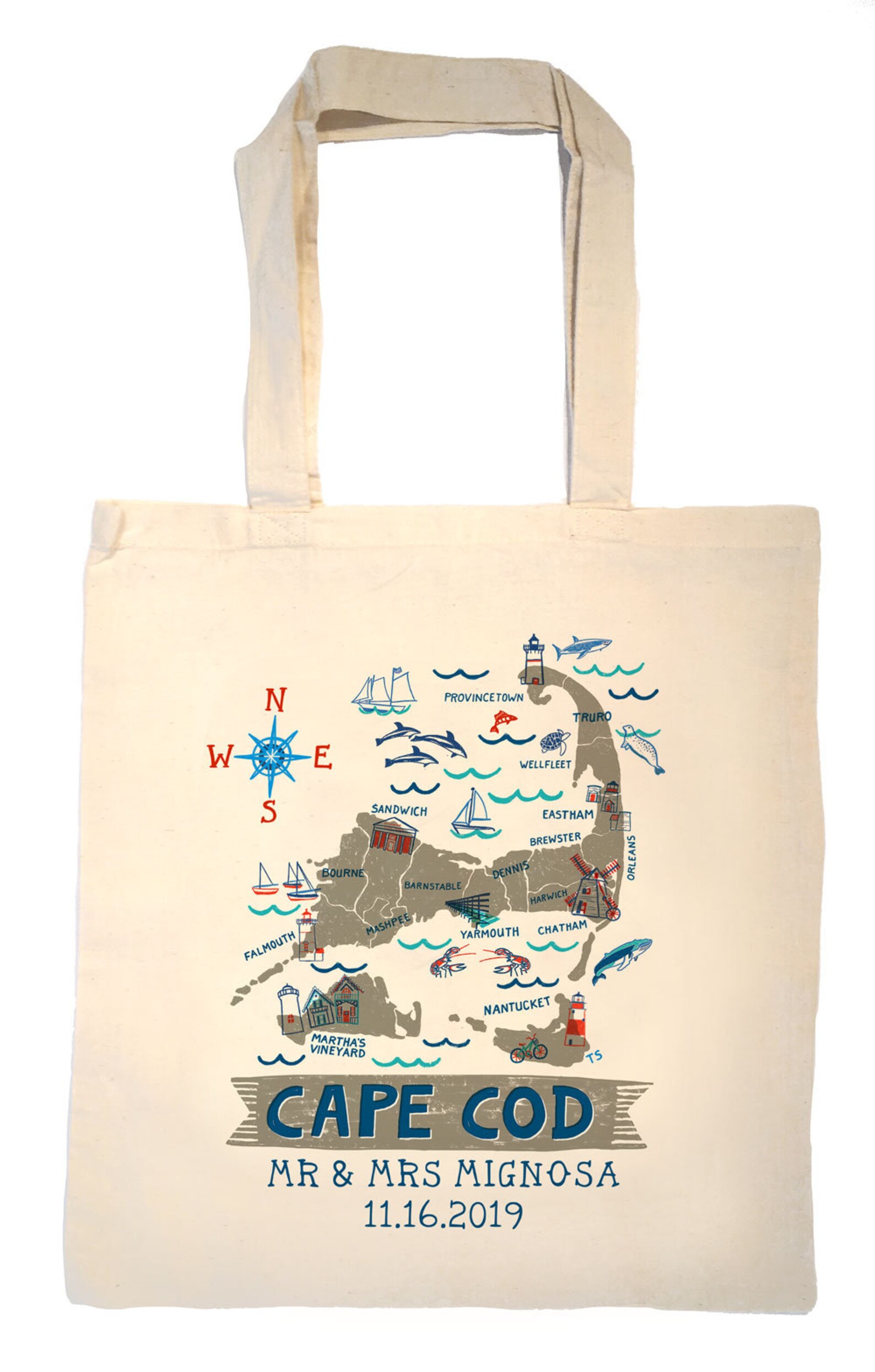 Cape Cod Tote Bagwedding Tote Etsy