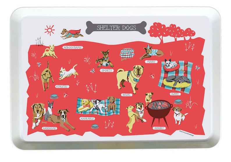 TammySmithDesign Shelter Dog Tea Towel
