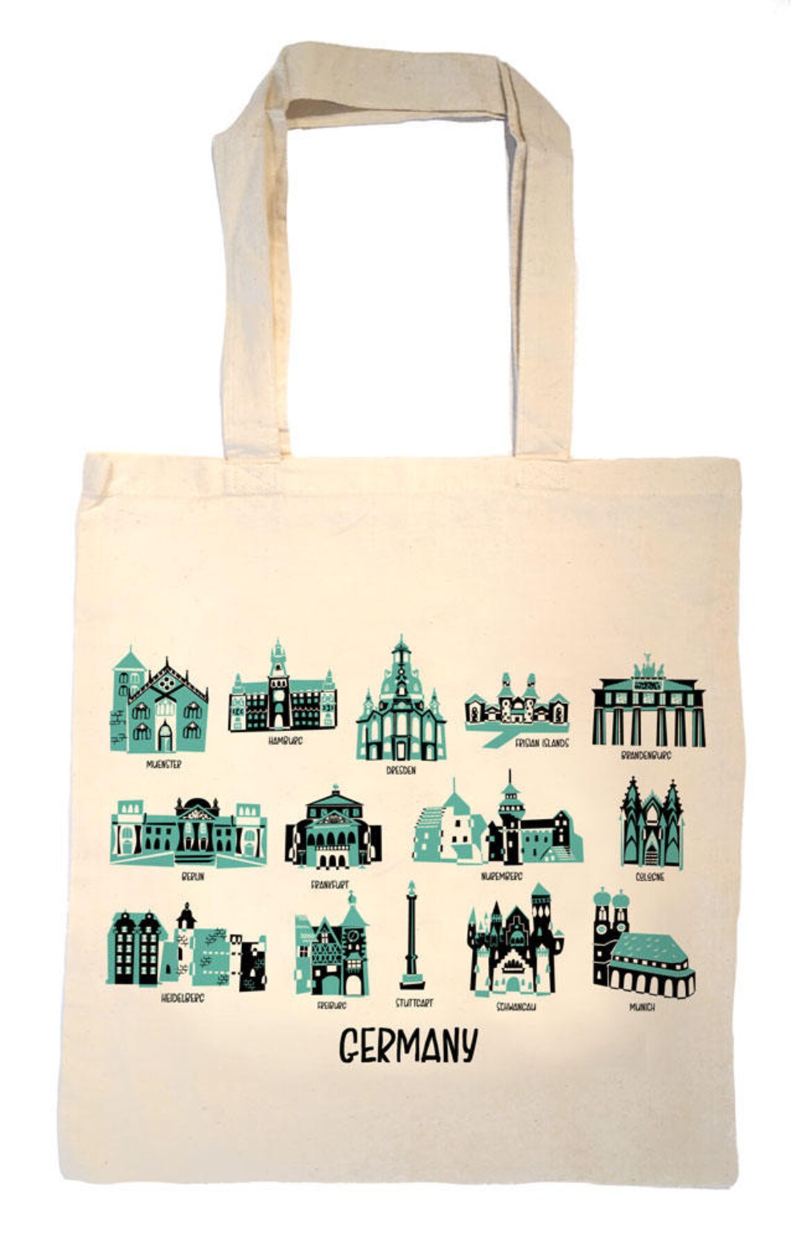 Germany Tote BagCountry Map ToteGermany Landmark BagCustom Etsy