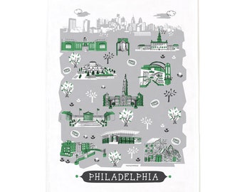 Philadelphia Tea Towel-Unique Gift City Towel