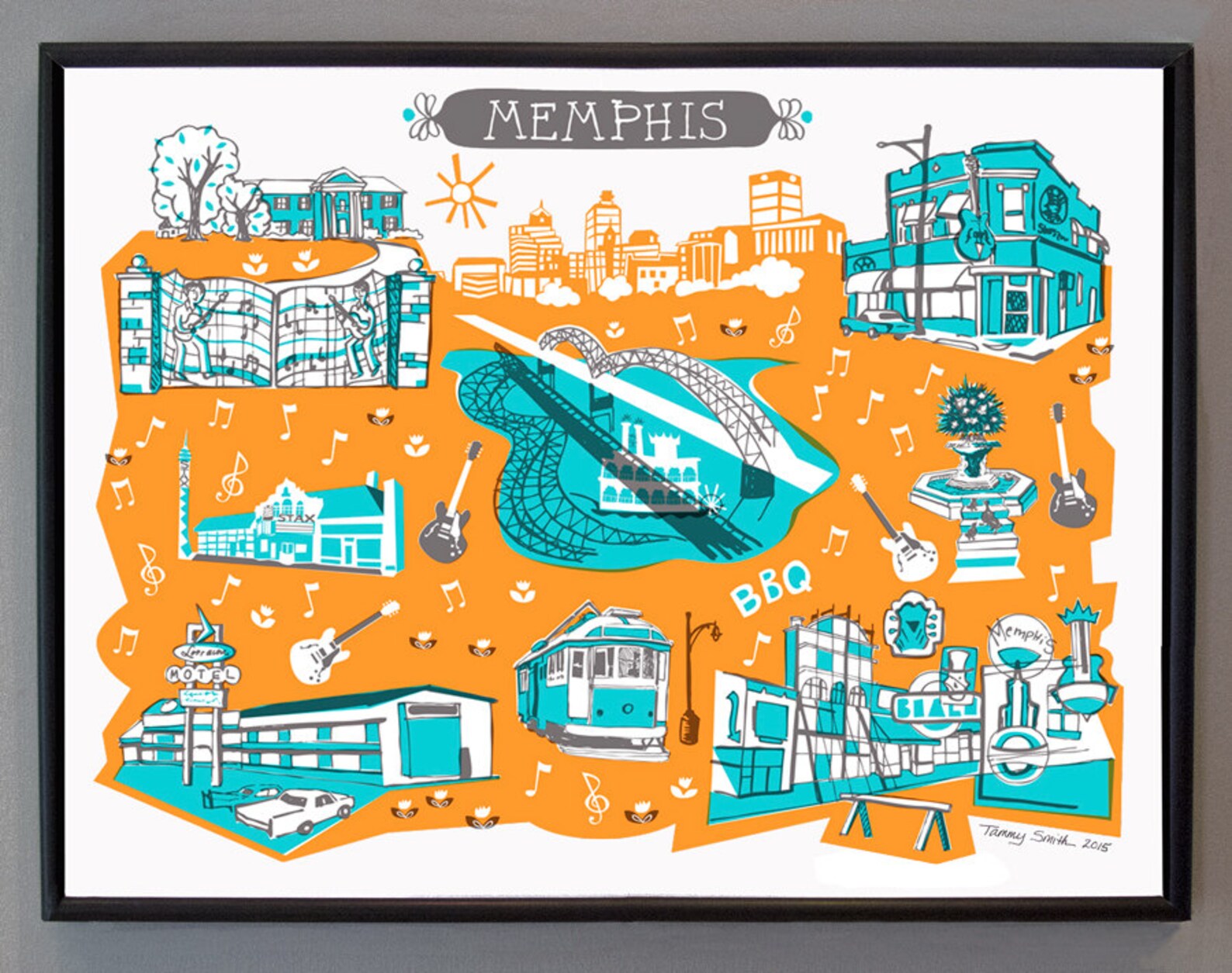 Wall Artmemphis Tennesseeart Print3 Colorcity Etsy