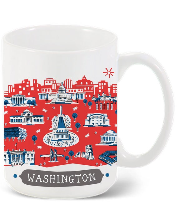 Washington DC Mugcity Mugcoffeeteakitchencustom Mug Etsy