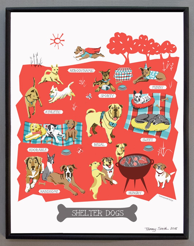 TammySmithDesign Shelter Dog Tea Towel - Thumbnail 2