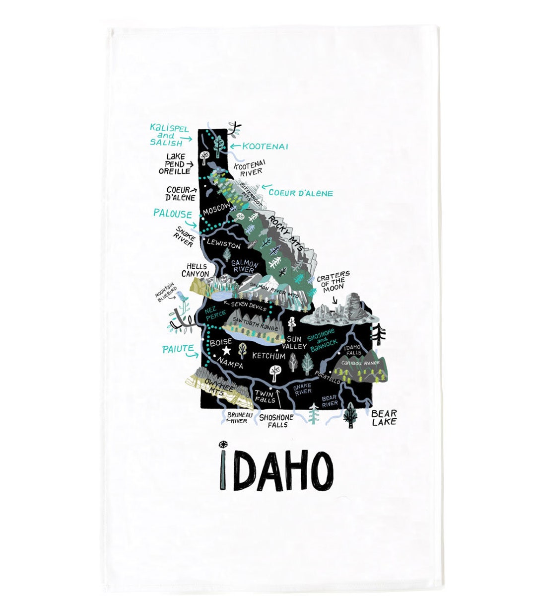 State of Idaho Tea Towelunique Gift State Towel Etsy
