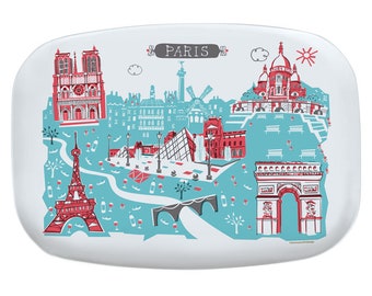 Paris France City Platter-Melamine City Serving Platter