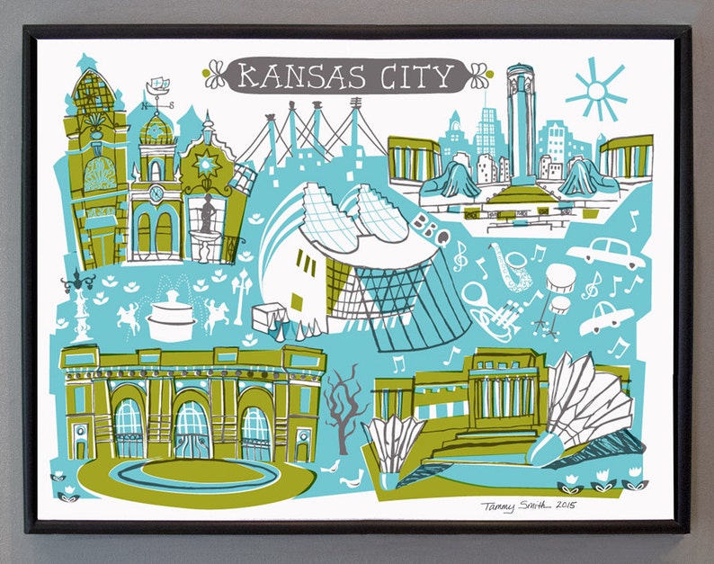 Wall Artkansas Cityart Printyou Choose Colorcity Etsy