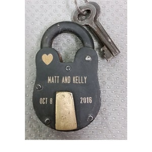 NokNoks LOVELOCK, Antique Vintage  Padlock, Engraved, Personalized, Wedding, Anniversary, Proposal, Gift