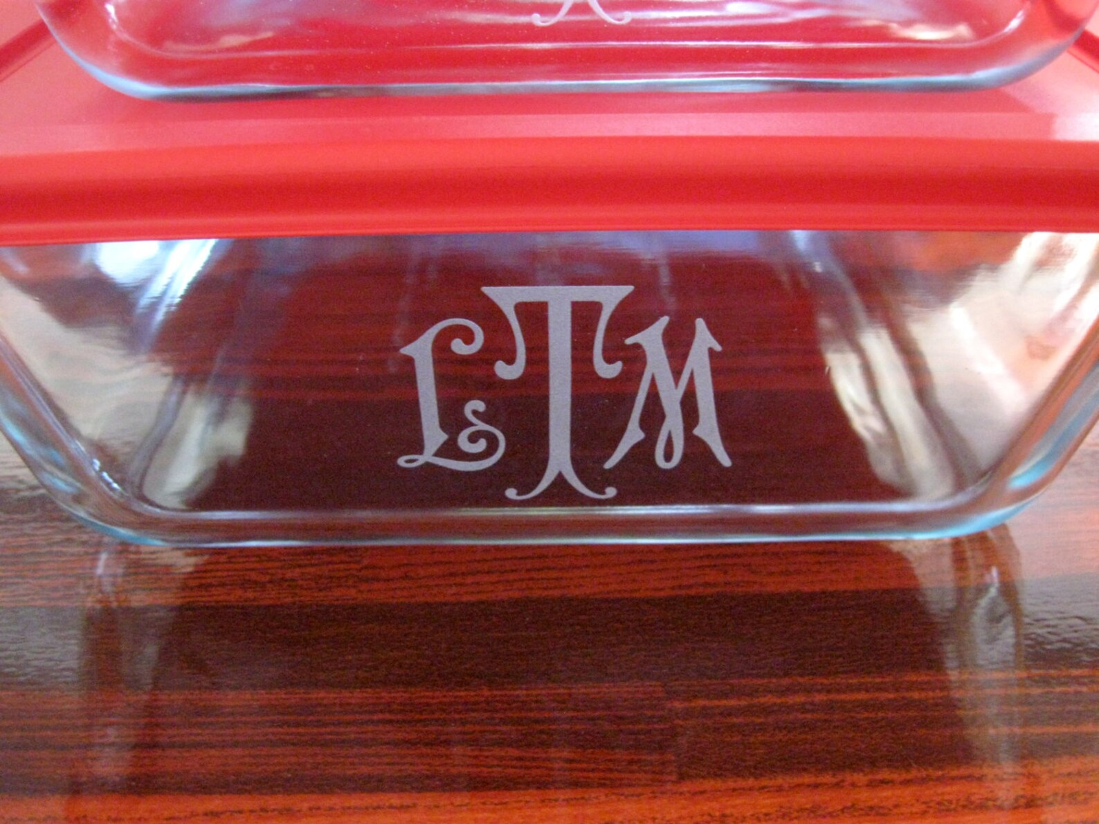 Glass Bakeware Monogram Pyrex Engraved Personalized 3 6 Etsy