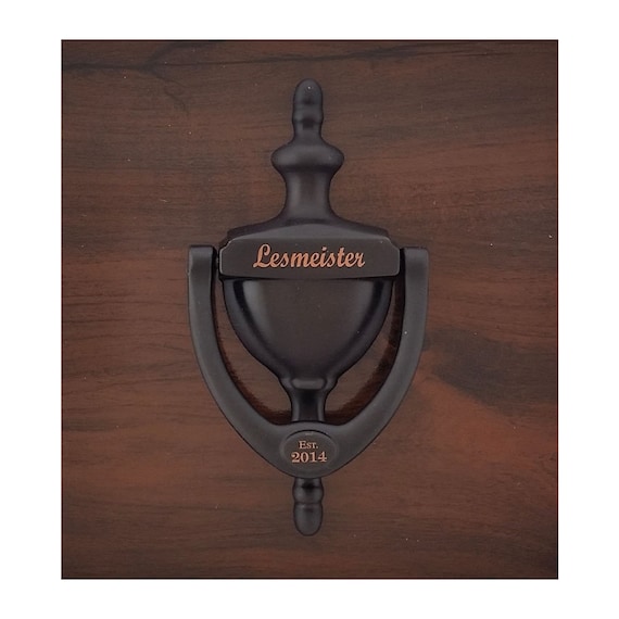 Personalized Engraved Door Knocker Oil Rubbed Bronze Finish Gift Boxed Realtor Builder