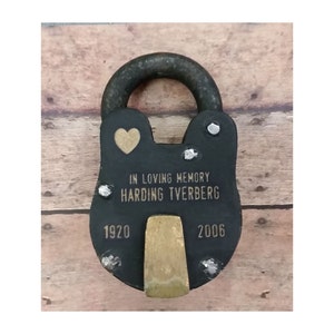 In Loving Memory,  Memorial Padlock, Antique Vintage, Lock, Personalized