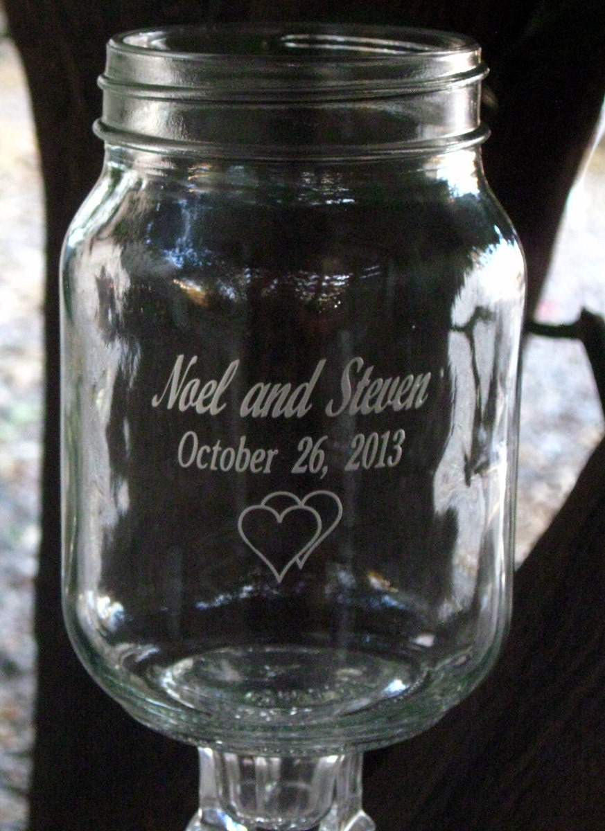 Country Wedding Redneck Wine Glasses - 2 Engraved - 16 OZ