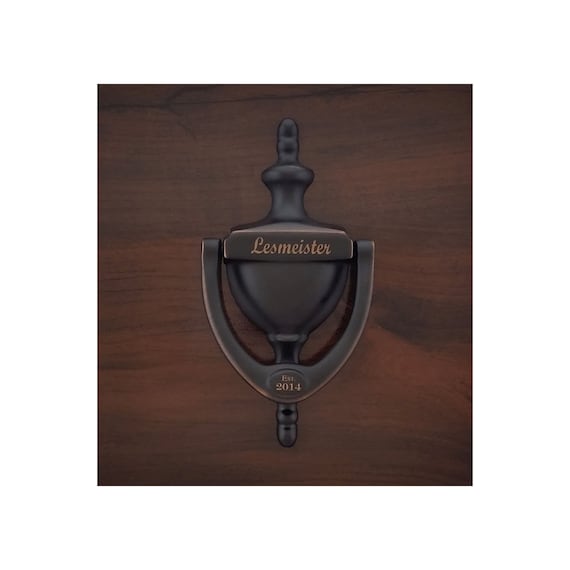 Personalized Door Knocker Engraved Aged Venetian Bronze Finish Personalized Gift Boxed Realtor Builder