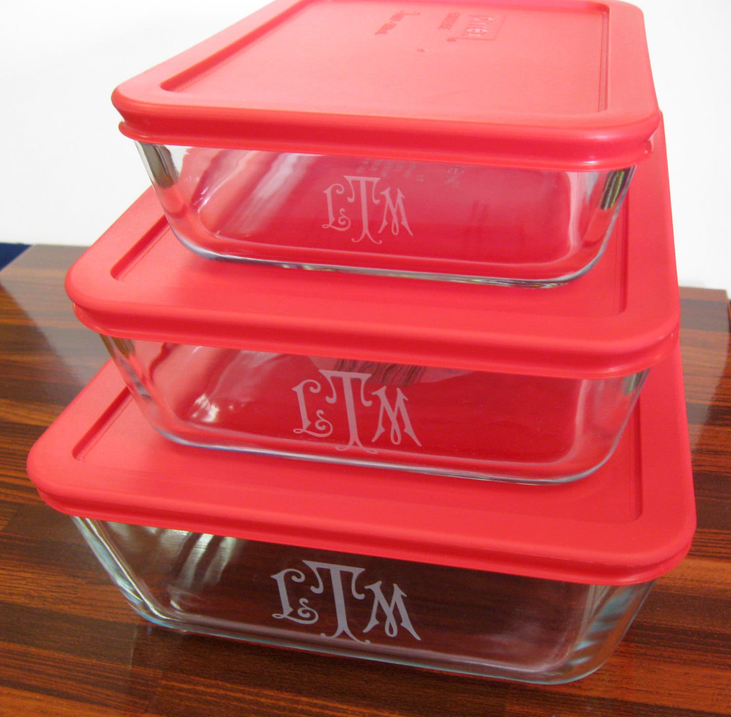 11-cup Rectangular Glass Food Storage Container with Red Lid