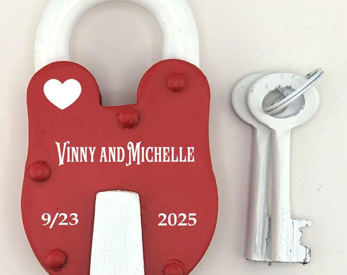 VALENTINES DAY  PADLOCK - Engraved Antique  Padlock "Love Lock" Personalized, Wedding Proposal, Gift