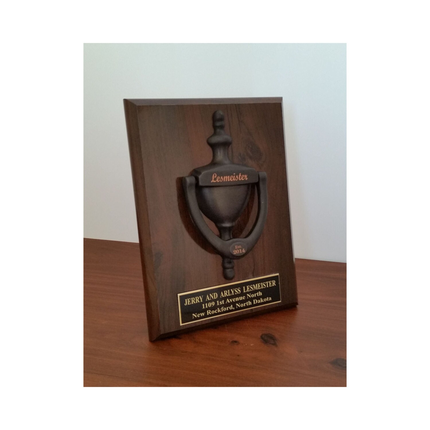 Door Knocker Plaque Engraved Oil Rubbed Bronze