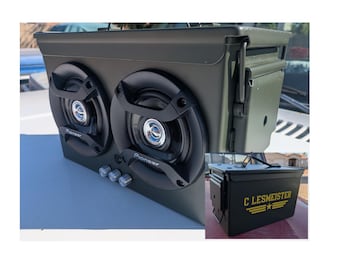 Ammo Can Bluetooth Speaker, Personalization Available, Rechargeable Battery, 100W Output - Father's Day Gift