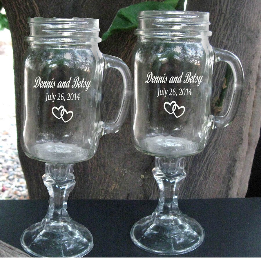 A MEGA Pint Mason Jar Wine Glasses, Redneck Wine Glasses, Johnny