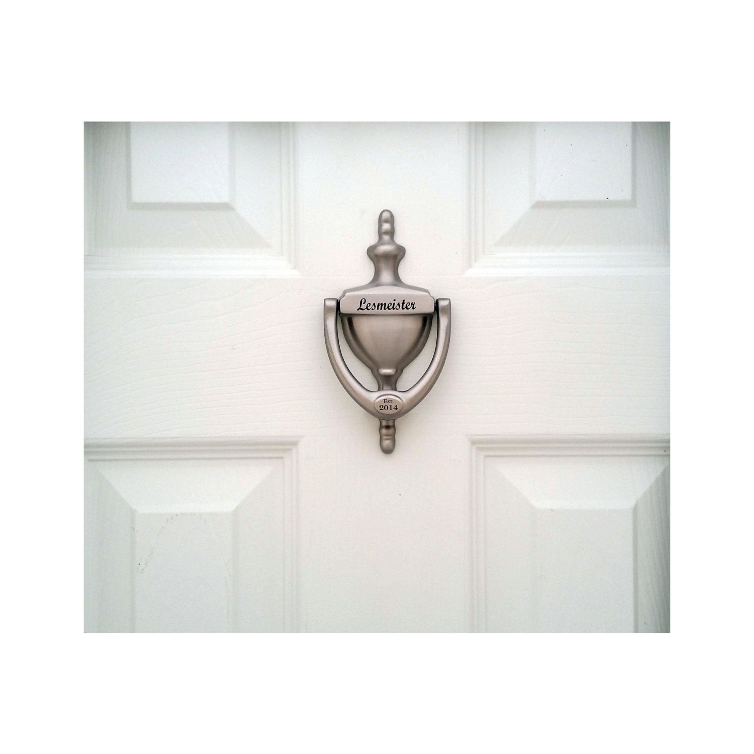 Engraved Door Knocker Personalized Antique Brass Finish Gift