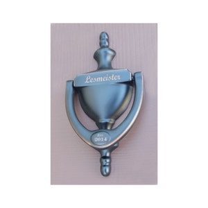 DOOR KNOCKER, Engraved, Aged Bronze, Venetian  Finish, Personalized, Gift Boxed, Realtor, Builder