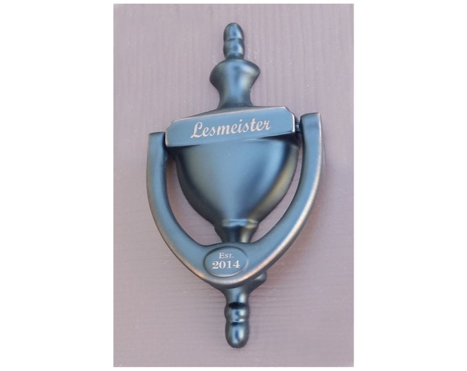 DOOR KNOCKER, Engraved, Aged Bronze, Venetian  Finish, Personalized, Gift Boxed, Realtor, Builder