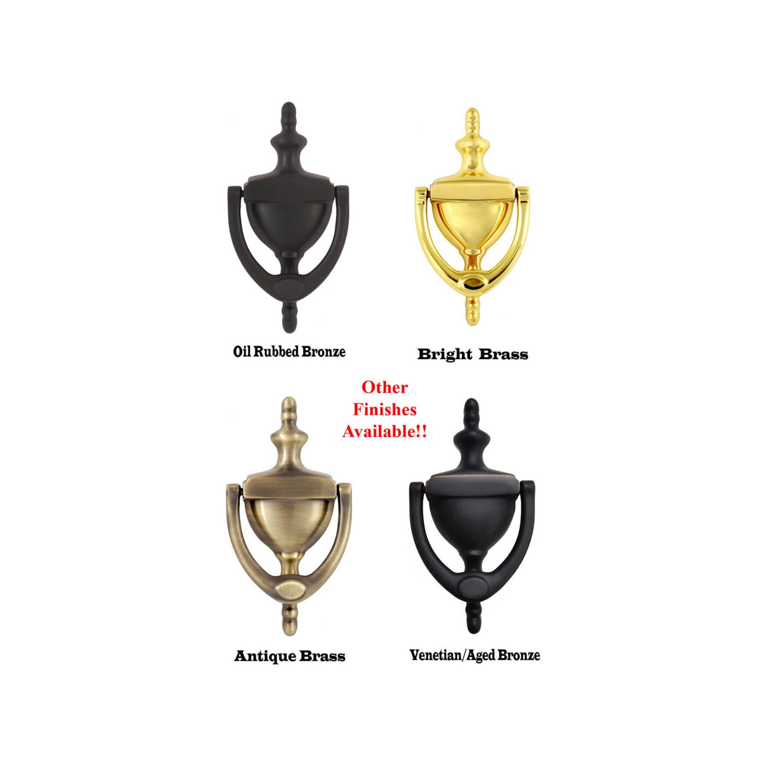 Personalized Door Knocker Engraved Satin Nickel Brass