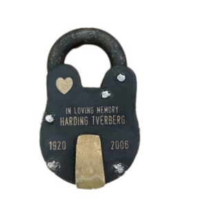 IN MEMORY OF, Memorial Padlock, Antique Vintage, Lock, Personalized
