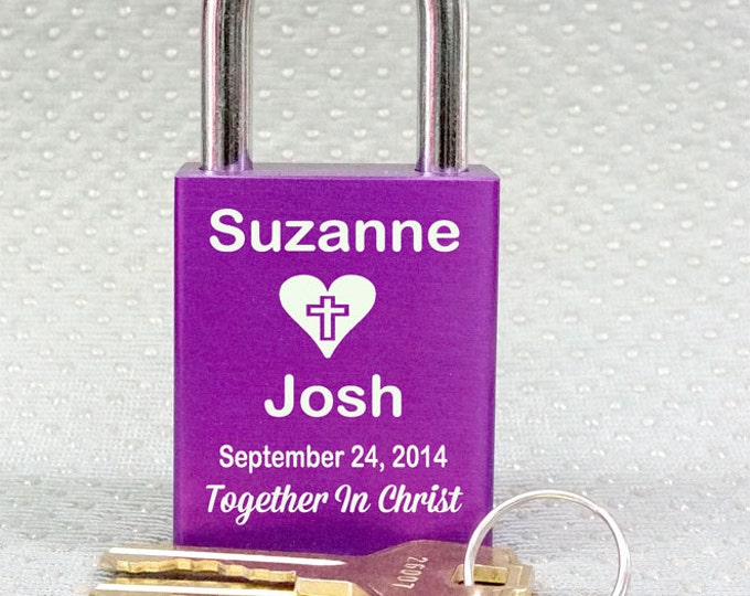 NokNoks LOVE LOCK  Christian  Theme Personalized Padlock,  Marriage, Proposal, Wedding