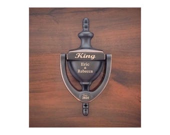 PERSONALIZED  DOOR KNOCKER, Engraved, Aged Venetian Bronze Finish, Personalized, Gift Boxed,