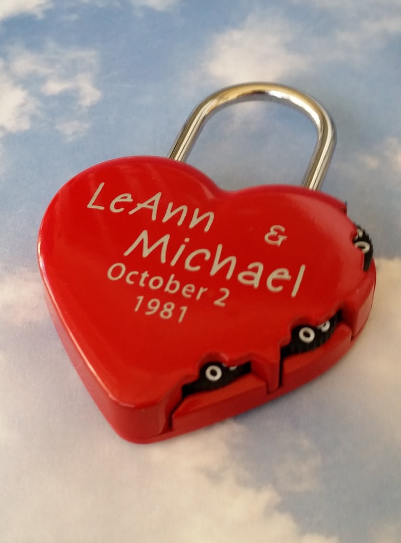 Heart Shaped Combination Padlock LOVE LOCK ENGRAVED Padlock Etsy