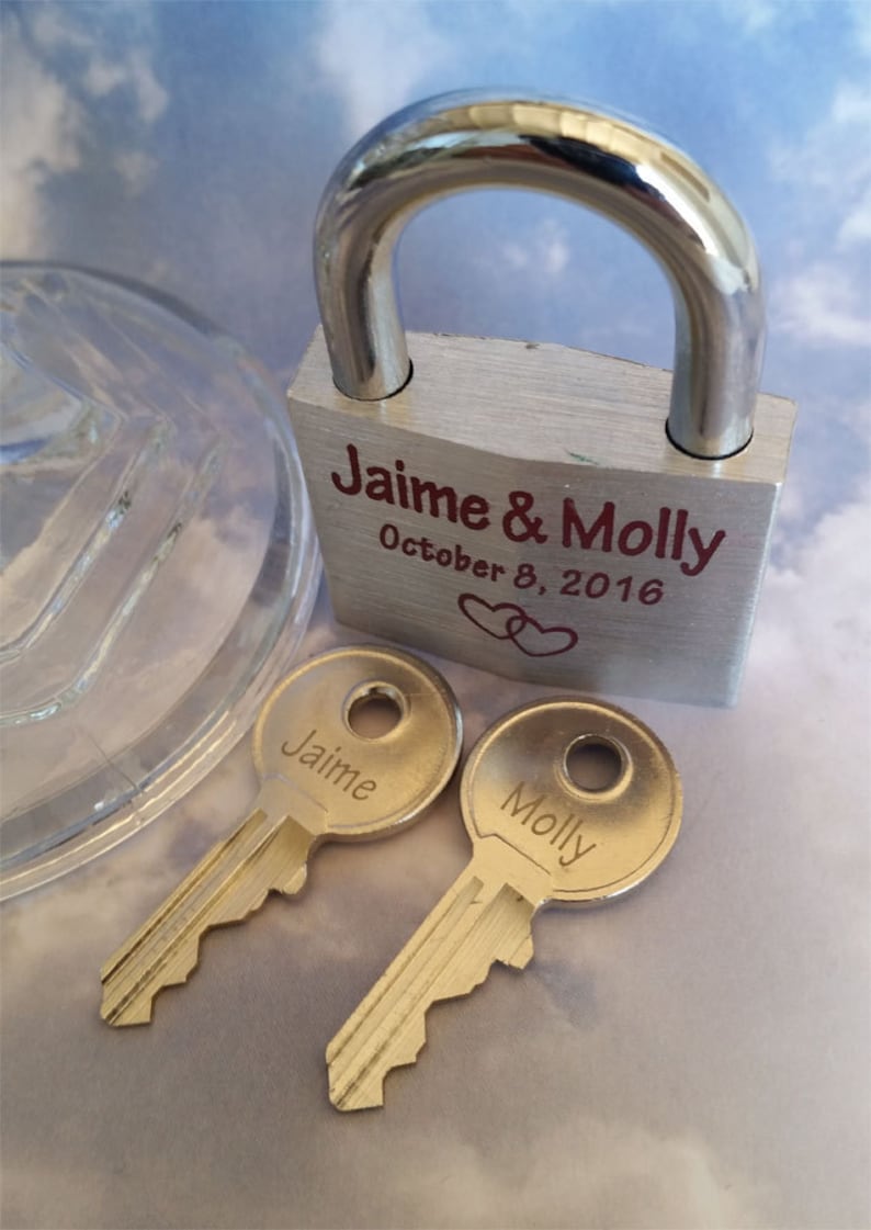 LOVE LOCK Personalized Engraved Padlock 2 Engraved Keys Etsy