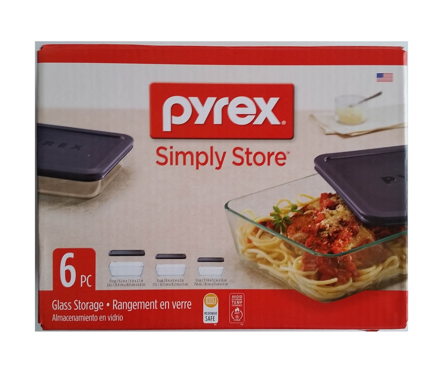 Pyrex Simply Store 6 Cup Glass Storage