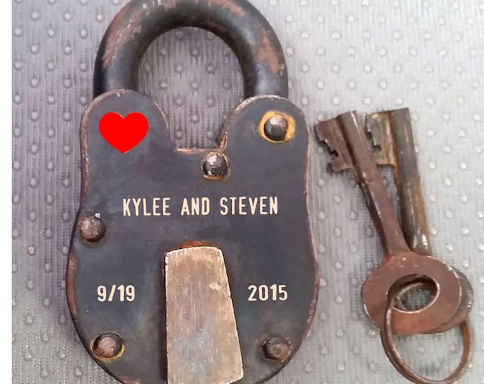 Engrave RED HEART ONLY on lock.  Engraving only. Does not include lock.