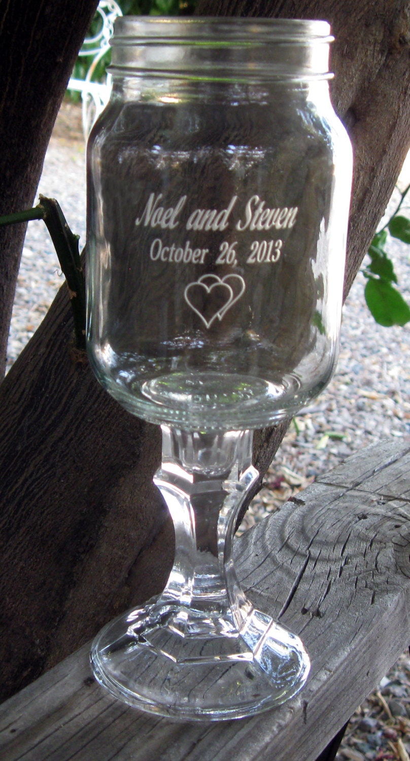 Mason jar wine glasses, I'm super excited about my redneck …