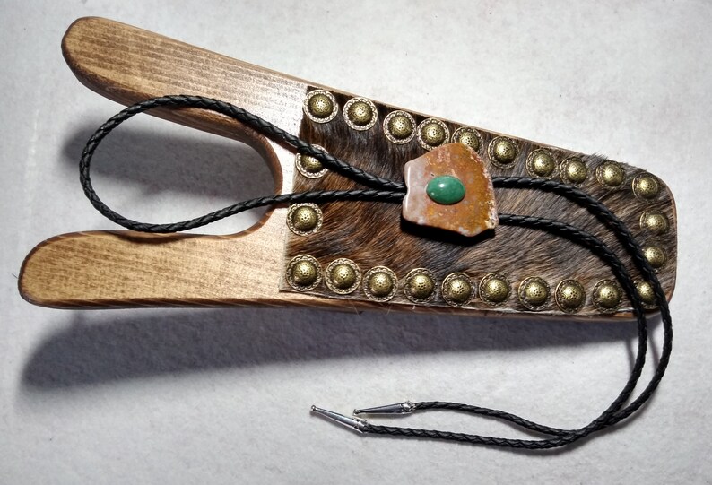Brown Jasper and Green Aventurine Stone Bolo Tie