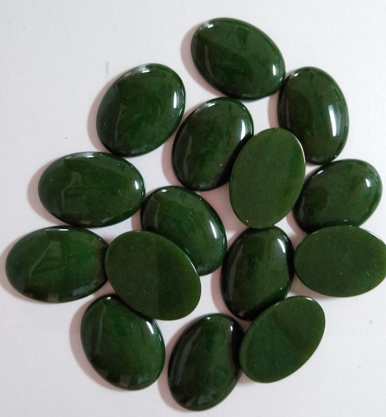 Deep Green Mountain Jade 30x22mm Oval Cabochons