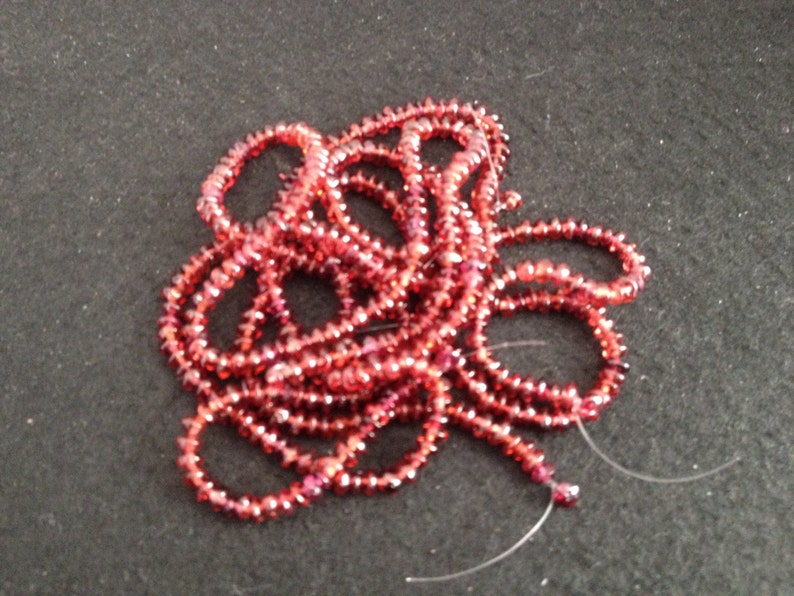 Vintage Handcut Garnet 5-6mm Rondelles