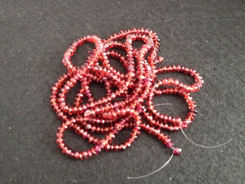 Vintage Handcut Garnet 5-6mm Rondelles
