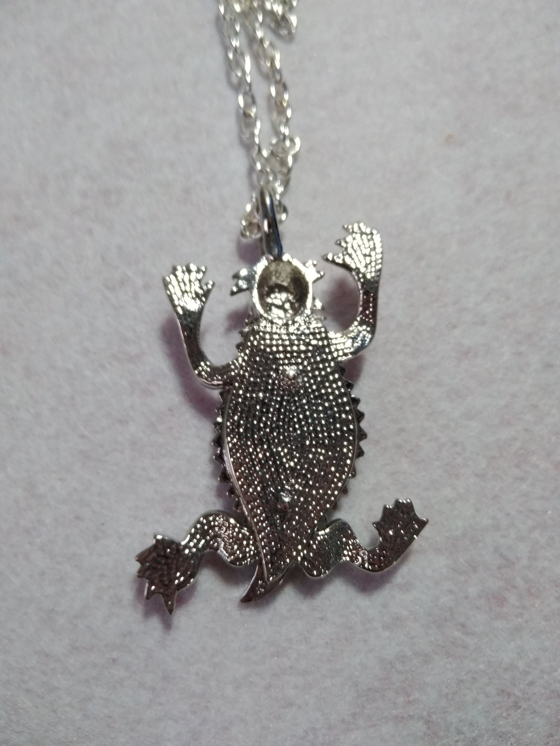 Horned Toad Pendant Necklace Set Etsy