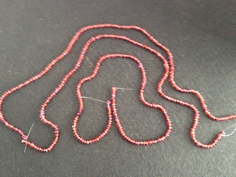 Vintage Handcut Garnet 5-6mm Rondelles