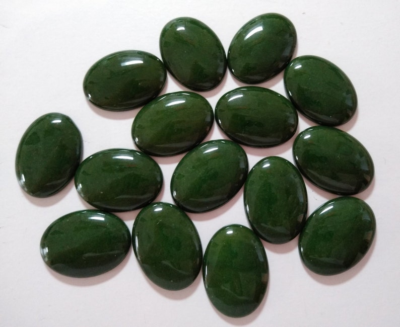 Deep Green Mountain Jade 30x22mm Oval Cabochons