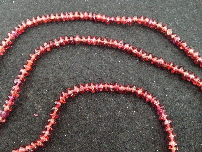 Vintage Handcut Garnet 5-6mm Rondelles