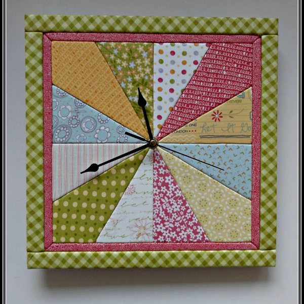 Handmade patchwork clock