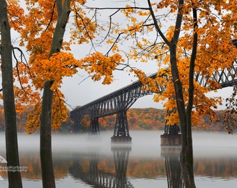 Hudson River Fall Foliage Photograph: Walkway Over the Hudson Giclée Print
