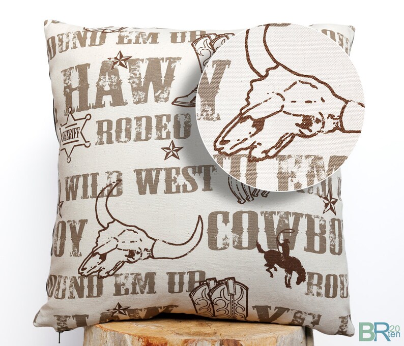 Rodeo Days Reversible Pillow Cover Rodeo, Southwest, Western, Cowboy, Wild West, Lodge, Cabin or Rustic Décor image 3