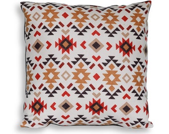 Southwest Geometric Brushed Canvas Reversible Pillow Cover - Western, Cowboy, Cowgirl, Wild West, Rodeo, Lodge, Cabin, Camp or Rustic Décor