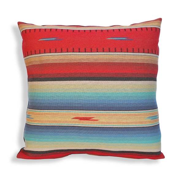 Serape Blanket Print Reversible Pillow Cover - Southwest, Western, Cowboy, Cowgirl, Wild West, Rodeo, Lodge, Cabin, Camp or Rustic Décor