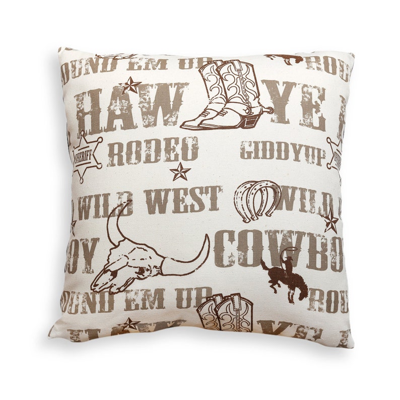Rodeo Days Reversible Pillow Cover Rodeo, Southwest, Western, Cowboy, Wild West, Lodge, Cabin or Rustic Décor image 1